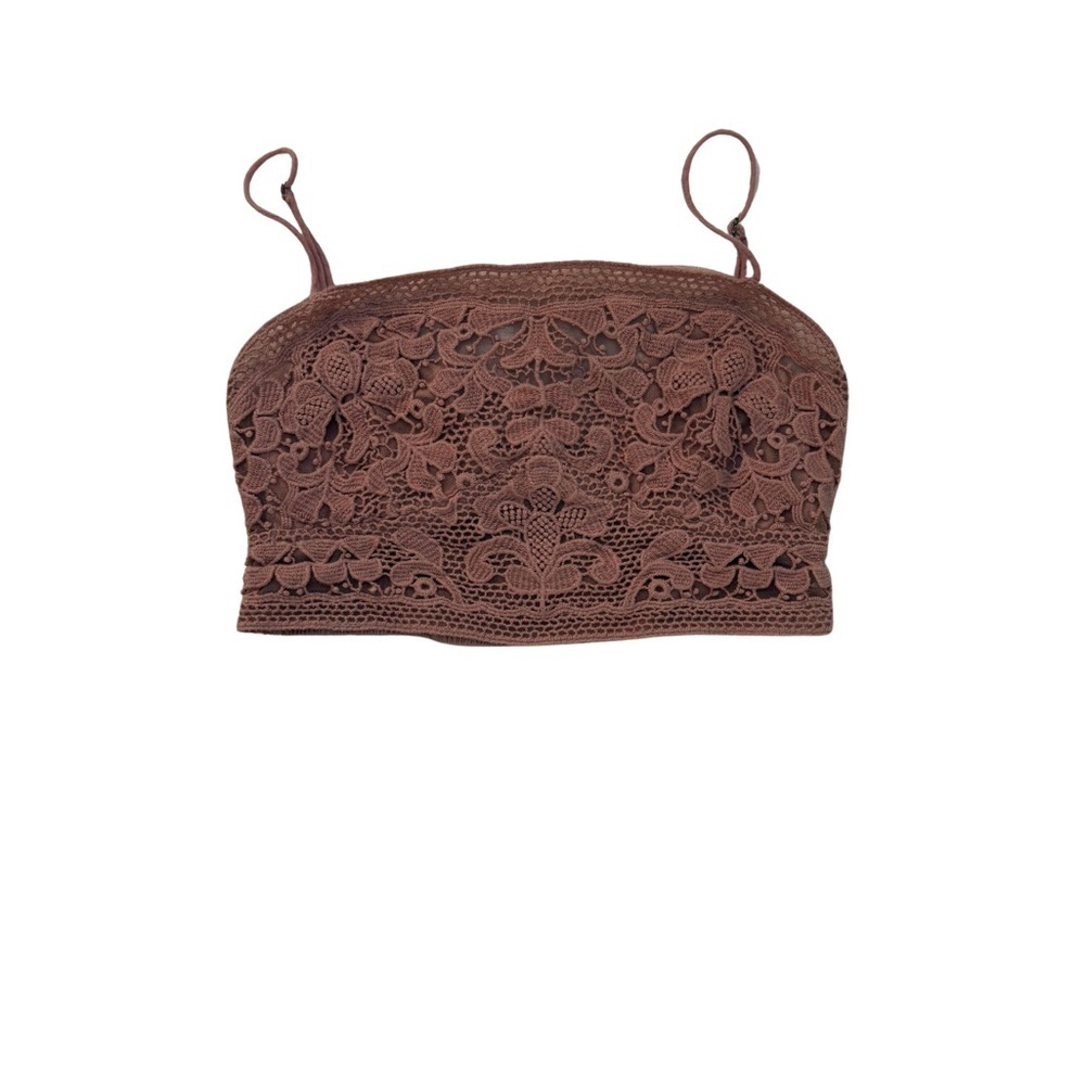 Free People Mauve Lace Bralette with Textured Design
